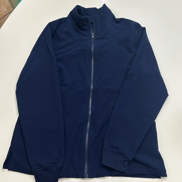 Mandela Modern zip up Scrub Jacket Navy Large item# 3Z - Picture 7 of 9